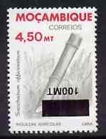 Mozambico 1994, Sugar Cane, Overprinted 100m. On 4m50, INVERTED OVERPRINTED - Fehldrucke