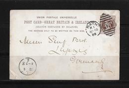 Great Britain-1883 QV 1d Brown PS Postcard Bath K I Type H On Cover To Germany - Brieven En Documenten