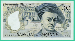 50 Francs - France -  Quentin De La Tour - N° N.60 808872 / 1990    - Neuf - 50 F 1976-1992 ''quentin De La Tour''