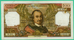 100 Francs - France -  Corneille - N° B.451 50063 / L.8-1-1970.L. - TTB - - 100 F 1964-1979 ''Corneille''