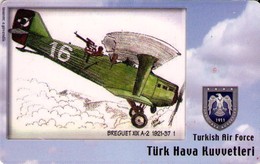 TARJETA TELEFONICA DE TURQUIA, AVIONES. (CHIP) TURKISH AIR FORCE, BREGUET XIX A-2 1921-37, TR-TT-C-0086 (108) - Avions