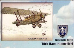 TARJETA TELEFONICA DE TURQUIA, AVIONES. (CHIP) TURKISH AIR FORCE, POTEZ 25A-2 1928-34, TR-TT-C-0107 (111) - Avions