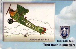 TARJETA TELEFONICA DE TURQUIA, AVIONES. (CHIP) TURKISH AIR FORCE, CAUDRON C-59 1924-37, TR-TT-C-0098 (125) - Avions