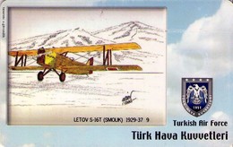 TARJETA TELEFONICA DE TURQUIA, AVIONES. (CHIP) TURKISH AIR FORCE, LETOV S-16T (SMOLK) 1929-37, TR-TT-C-0109 (106) - Avions