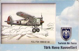 TURQUIA. AVION. (CHIP) TURKISH AIR FORCE, P.Z.L. P-24 1936-40, TR-TT-C-0121. (135) - Avions
