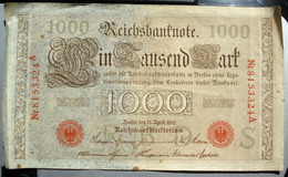 REICHBANKNOTE BERLIN 21 AVRIL 1910, 1000 Mark - 1000 Mark