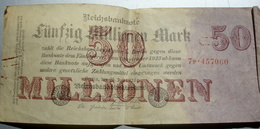 Billet Allemand De 50 Millionen Mark De 1923 - 50 Mio. Mark