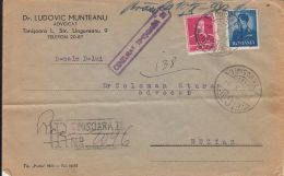 KING MICHAEL OF ROMANIA STAMPS, CENSORED TIMISOARA NR 21, WW2, REGISTERED COVER, 1942, ROMANIA - Covers & Documents