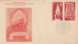 ROMANIAN-SOVIET FRIENDSHIP, PEACE MOVEMENT, SPECIAL COVER, 1949, ROMANIA - Cartas & Documentos