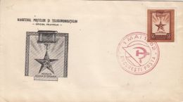 HAMMER AND SICKLE MEDAL, MAY 1ST, SPECIAL COVER, 1952, ROMANIA - Brieven En Documenten