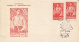 INTERNATIONAL WORKERS' DAY, MAY 1ST, SPECIAL COVER, 1950, ROMANIA - Brieven En Documenten