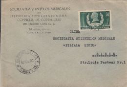 I.L. CARAGIALE, WRITER, STAMP ON COVER, 1952, ROMANIA - Brieven En Documenten