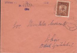 HAMMER AND SICKLE MEDAL, STAMP ON COVER, 1952, ROMANIA - Covers & Documents