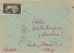 TRADE UNIONS WORLD CONGRESS, STAMP ON COVER, 1953, ROMANIA - Storia Postale