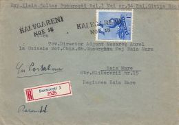 ROMANIAN MILITARY NAVY, SAILOR, DELIVERED BY POST CHASE, STAMP ON REGISTERED COVER, 1958, ROMANIA - Covers & Documents