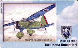 TARJETA TELEFONICA DE TURQUIA, AVIONES. (CHIP) TURKISH AIR FORCE, WESTLAND LYSANDER-I 1941-47, TR-TT-C-0138 (116) - Avions
