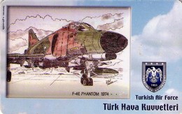 TARJETA TELEFONICA DE TURQUIA, AVIONES. (CHIP) TURKISH AIR FORCE, F-4E PHANTOM 1974-.., TR-TT-C-0185 (133) - Avions