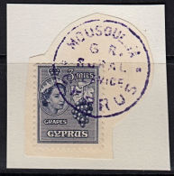 A5918  CYPRUS, Mousoulitai Rural Service Cancellation On SG 174 Elizabeth II 3m - Chypre (...-1960)