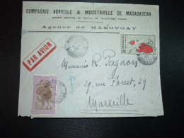 LETTRE TP 3 65 + TP 25c OBL.15 JANV 39 MAROVOAY MADAGASCAR + COMPAGNIE AGRICOLE & INDUSTRIELLE DE MADAGASCAR - Lettres & Documents