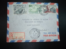 LR TP COLONEL LYAUTEY 40F + TP FIDES 15F + TP FIDES 10F OBL.9-9 1958 TANANARIVE ANALAKELY MADAGASCAR - Storia Postale