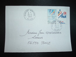 LETTRE TP SOLDEU EL TARTER + VIGNETTE SKI OBL.26-6 1993 SOLDEU - Lettres & Documents