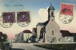 ZITTAU, Sedan Strasse Mit Kirche (1920s) AK - Zittau