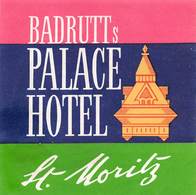 D8591 "BADRUTTS PALACE  HOTEL - ST, MORITZ" ETICHETTA ORIGINALE - ORIGINAL LABEL - Etiquettes D'hotels