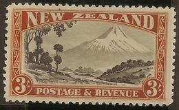 NZ 1935 3/- Mt Egmont P12.5 SG 590b HM #IR36 - Neufs