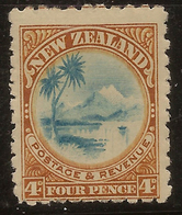 NZ 1898 4d Lake Taupo P11 SG 262a UNHM #IY55 - Nuevos