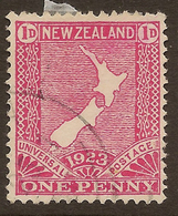 NZ 1923 1d Map Jones Paper SG 461 U #IY65 - Gebruikt