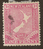 NZ 1923 1d Map Jones Paper SG 461 U #IY66 - Oblitérés