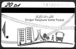 1 Ticket Transport Algeria Bus Algiers Alger - Biglietto Dell'autobus - Black Noir 1 Billete De Autobús - 1 Busticket - World