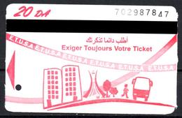 1 Ticket Transport Algeria Bus Algiers Alger - Biglietto Dell'autobus - Red Rouge 1 Billete De Autobús - 1 Busticket - Mondo