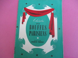 Théâtre Des BOUFFES PARISIENS/ NINA/ André Roussin/Elvire POPESCO/Guy Saint Clair/ 1952   PROG177 - Programmes