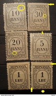 Error STAMPS REVENUE Stamp Romania 1918-20,,,fiscal Stamps, Taxa De Plata ,lot 6 Stamps,unused - Ungebraucht