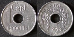 INDOCHINE FRANCAISE  1 Cent 1943  INDO CHINA  INDOCINA  PORT OFFERT - Cambodja