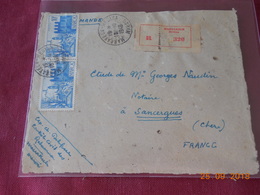 Lettre (devant) Du Maroc De 1948  A Destination De Sancergues En Recommande - Covers & Documents