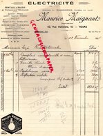 37- TOURS- RARE FACTURE MAURICE MAIGNANT-MAISON L. WARNECKE  ELECTRICITE- TSF- 42 RUE NATIONALE -1926 PHILIPS ARGENTA - Elektriciteit En Gas