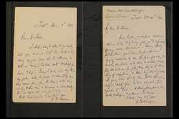 RICHARD DODDRIDGE BLACKMORE AUTOGRAPH LETTERS SIGNED 1892-1896 Interesting Group Of Four Handwritten Personal Letters Wr - Other & Unclassified