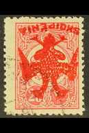 1913 20c Rose Carmine, Overprinted "Eagle" In Red, Variety "overprint Inverted", SG 6 Pl II Variety (Mi 6x Var), Very Fi - Albania