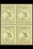 1915-27 BLOCK OF 4 2d Grey Kangaroo, Die I, Wmk Narrow Crown, SG 35, Very Fine Mint With Three Stamps Being Never Hinged - Otros & Sin Clasificación