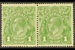 1924 1d Sage-green, Wmk 6a, Horizontal Pair One With "RA" JOINED Variety, SG 82 And 82d, Fine Mint. (2 Stamps) For More  - Otros & Sin Clasificación