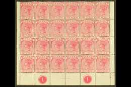 1884-90 1d Carmine-rose, SG 48, Superb Never Hinged Mint Marginal PLATE '2' BLOCK Of 24 (6x4, Four Bottom Rows Of The Sh - Sonstige & Ohne Zuordnung