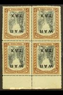 1919 3d Black And Brown "WAR TAX" With WATERMARK INVERTED, SG 105w, Never Hinged Mint BLOCK OF FOUR With Sheet Margin At - Sonstige & Ohne Zuordnung