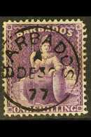 1875 1s Violet, Wmk CC, Perf 14, SG 82, Superb Used With Central Barbados A De 30 77 Cds Cancel. For More Images, Please - Barbados (...-1966)
