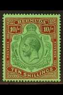 1924-32 10s Green And Red On Deep Emerald, SG 92g, Superb Nhm. For More Images, Please Visit Http://www.sandafayre.com/i - Bermudas