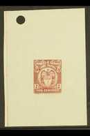 REVENUE 1930 2c Brown 'Coat Of Arms' Revenue Stamp DIE PROOF, Printed By Perkins Bacon On Gummed Wove Paper (66x92mm) Fo - Kolumbien