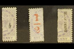 1882-83 Vertically Bisected Set, SG 10/12, Fine Mint (3 Bisects) For More Images, Please Visit Http://www.sandafayre.com - Dominica (...-1978)