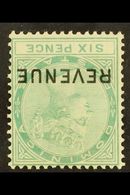 REVENUE 1879-88 6d Green Inverted CC Watermark, SG R2w, Fine Mint For More Images, Please Visit Http://www.sandafayre.co - Dominica (...-1978)