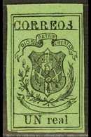 1866-74 UN Real On Pale Green, Wove Paper, Imperf, SG 8, Fine, Unused, Four Margins. For More Images, Please Visit Http: - Dominikanische Rep.